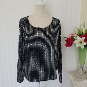 Sequence shiny blouse.  Oversized